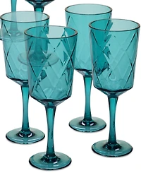 Certified International Teal Diamond Acrylic 8-Pc. All-Purpose Goblet Set