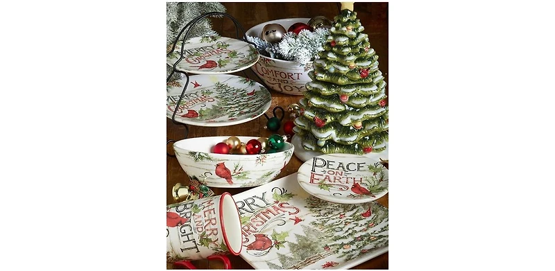 Certified International Evergreen Christmas 4 Piece Mug