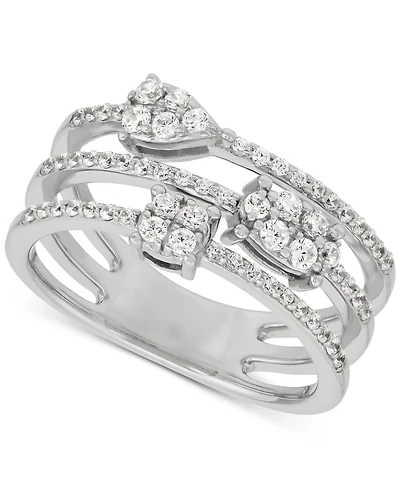 Forever Grown Diamonds Lab Grown Diamond Multi-Row Mini Cluster Ring (1/2 ct. t.w.) in Sterling Silver