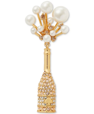 Kate Spade New York Gold-Tone Crystal & Imitation Pearl Champagne Statement Earrings