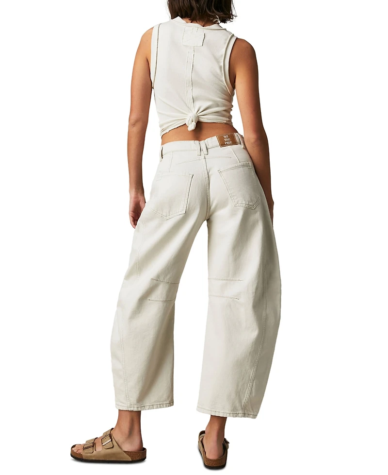 Free People Women's We The Free Good Luck Mid-Rise Barrel Jeans