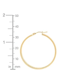 Italian Gold Medium Greek Key Hoop Earrings in 14k Gold, 30mm