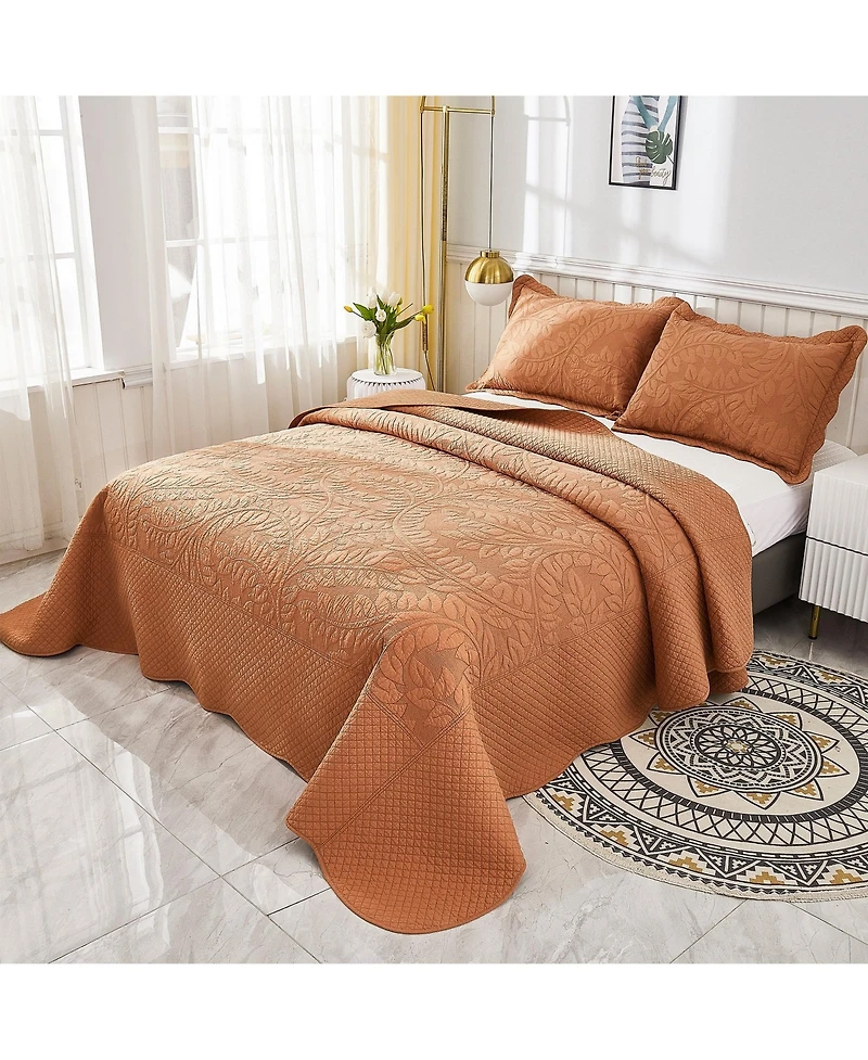 MarCielo 100% Cotton Oversized Bedspread Quilt Set