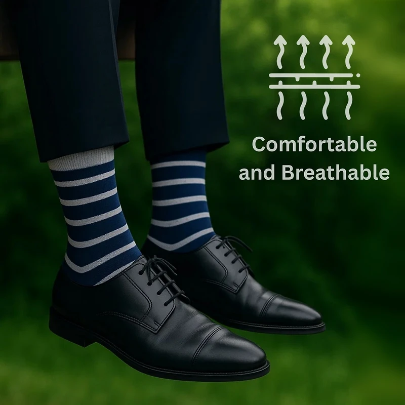 Alpine Swiss Men's Dress Socks 6 Pair Crew Sock Cotton for Men Solid Ribbed Argyle Pattern Multicolor Fun Designs