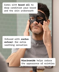 Cardon Bamboo Charcoal Mask + Beard Oil, 4-Pk.