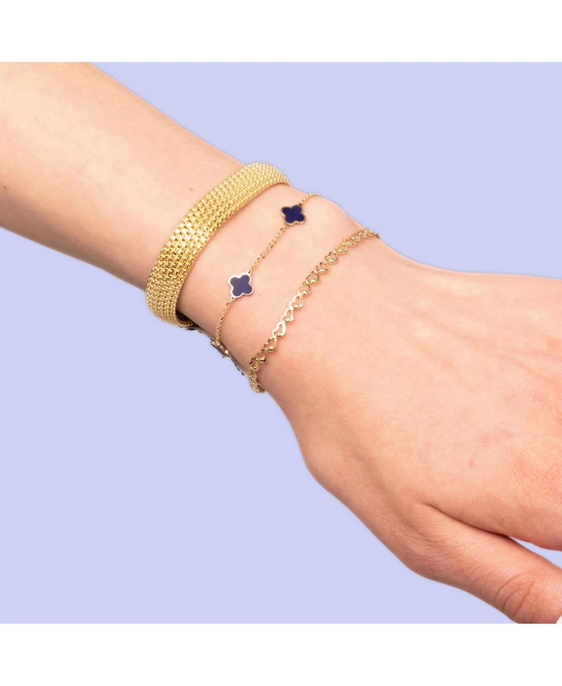 The Lovery Mini Lapis Clover Bracelet 14K Gold
