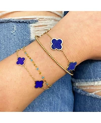 The Lovery Large Lapis Clover Bracelet 14K Gold