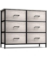 Sorbus 6 Drawers Dresser- Storage Unit with Steel Frame, Wood Top, Fabric Bins - for Bedroom, Closet, Office and more