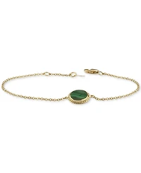 Lapis Lazuli Oval Rope-Framed Link Bracelet in 14k Gold (Also in Malachite)