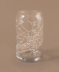 Narbo The Can Philadelphia Map 16 oz Everyday Glassware, Set of 2