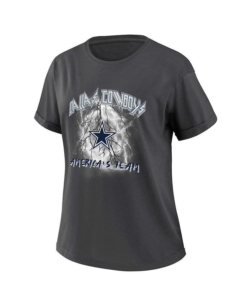 Women's Wear by Erin Andrews Charcoal Dallas Cowboys Boyfriend T-shirt
