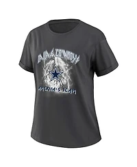 Women's Wear by Erin Andrews Charcoal Dallas Cowboys Boyfriend T-shirt