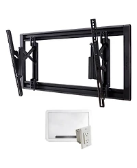 Sanus VLT7-B2 Large Advanced Tilt 4D Tv Wall Mount for 42"-90" Tvs and 9" TV Media In-Wall Box with Power Supply Kit