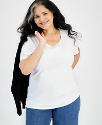 Style & Co Women's Plus Short-Sleeve Scoop-Neck Top