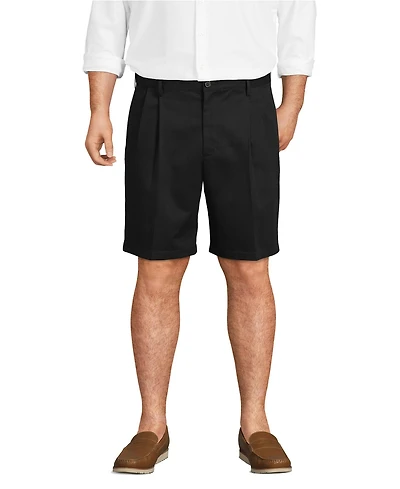 Lands' End Big & Tall No Iron 9" Comfort Waist Pleated Front Chino Short