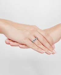 Emerald (5/8 ct. t.w.) & Diamond (1/4 ct. t.w.) Infinity Ring in 14k White Gold (Also in Ruby & Sapphire)