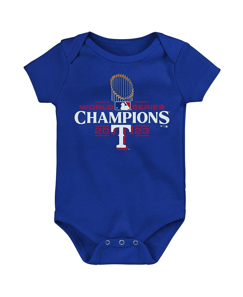 Infant Boys and Girls Fanatics Royal Texas Rangers 2023 World Series Champions Official Logo T-shirt