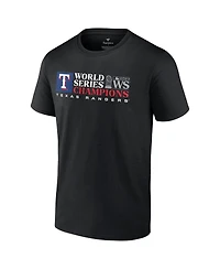 Men's Fanatics Black Texas Rangers 2023 World Series Champions Milestone Schedule T-shirt