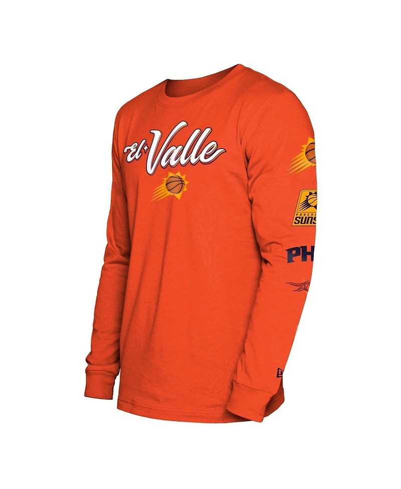 Men's New Era Orange Phoenix Suns 2023/24 City Edition Long Sleeve T-shirt