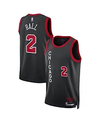 Men's and Women's Nike Lonzo Ball Black Chicago Bulls 2023/24 Swingman Jersey - City Edition