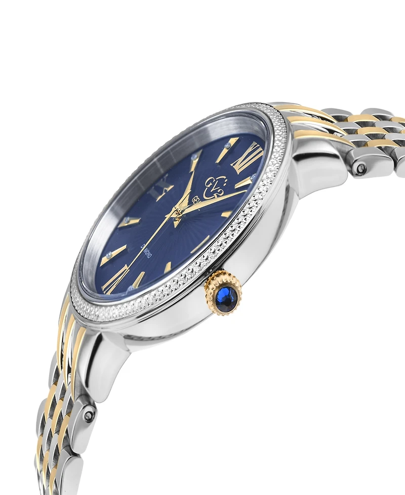 GV2 by Gevril Women's Genoa Two-Tone Stainless Steel Watch 36mm