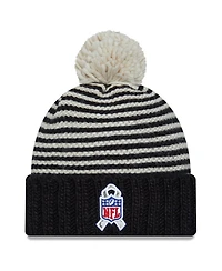 Women's New Era Black New England Patriots 2023 Salute To Service Cuffed Pom Knit Hat