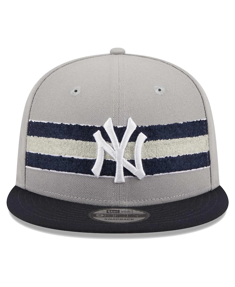 Men's New Era Gray, Navy New York Yankees Band 9FIFTY Snapback Hat