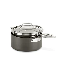 All-Clad Essentials Hard Anodized Nonstick Cookware Set, 2-piece Sauce Pan Set with lids