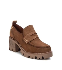 Carmela Collection, Women's Suede Heeled Moccasins By Xti
