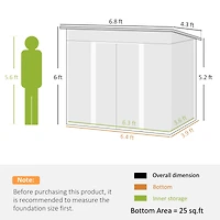 Outsunny 7' x 4' Metal Outdoor Storage Shed with Lockable Doors,