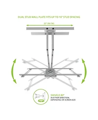 Kanto PDX650 Articulating Full Motion Tv Mount for 37" - 75" Tv