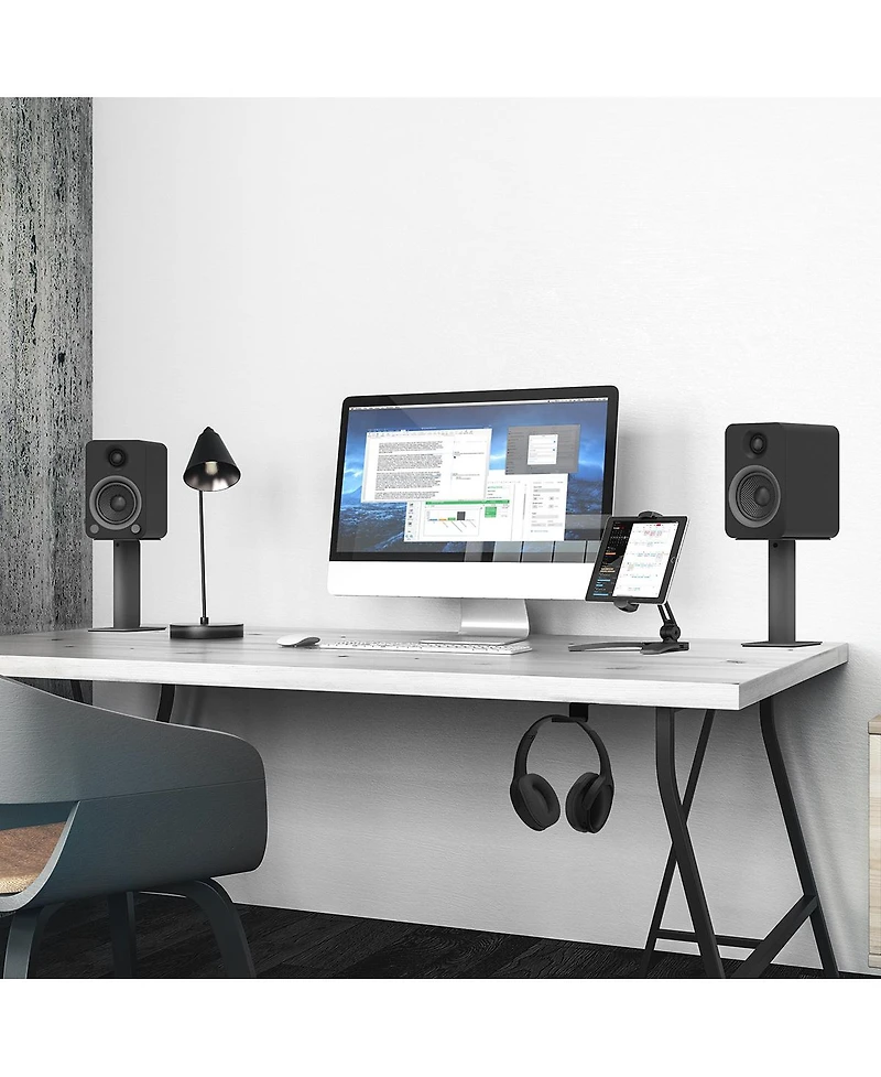 Kanto SP9 9" Universal Desktop Speaker Stands with Rotating Top Plates and Cable Management - Pair