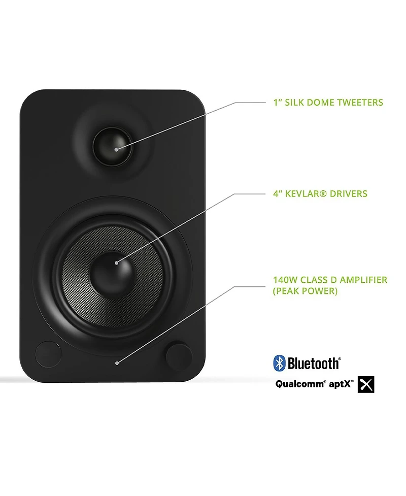 Kanto YU4 Powered Bookshelf Speakers with Built-In Bluetooth - Pair