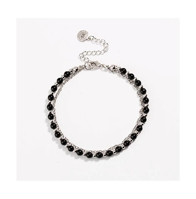 Black Beaded Friendship Bracelet for Women