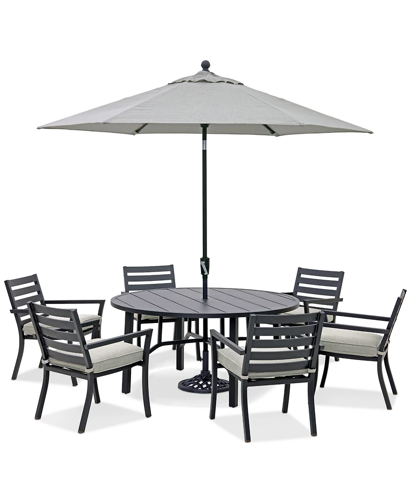 Astaire Outdoor 7-pc dining Set (60" round table + 6 chairs