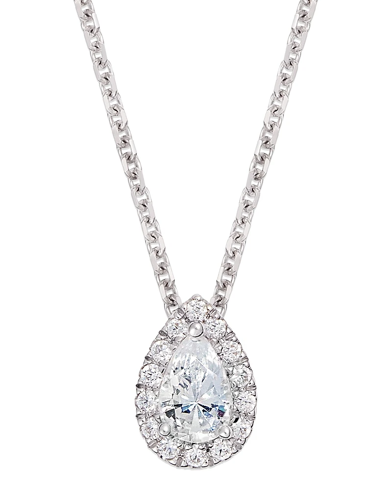 Diamond Pear Halo 18" Pendant Necklace (1/3 ct. t.w.) 14k Gold