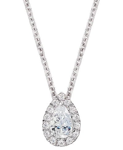 Diamond Pear Halo 18" Pendant Necklace (1/3 ct. t.w.) 14k Gold