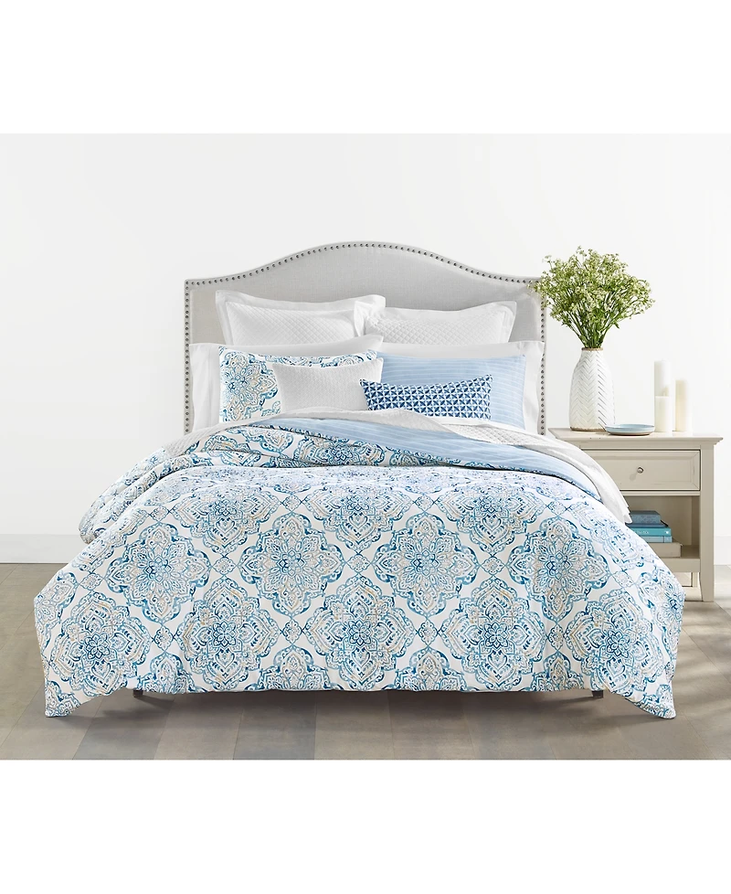 Charter Club Coastal Medallion 3-Pc. Comforter Set, Full/Queen, Exclusively at Macy's