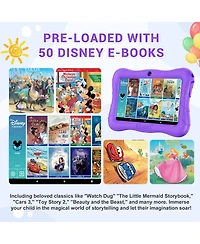Contixo 7" Android Kids Tablet 32GB, Includes 50+ Disney Storybooks & Stickers, Protective Case with Kickstand, (2024 Model)