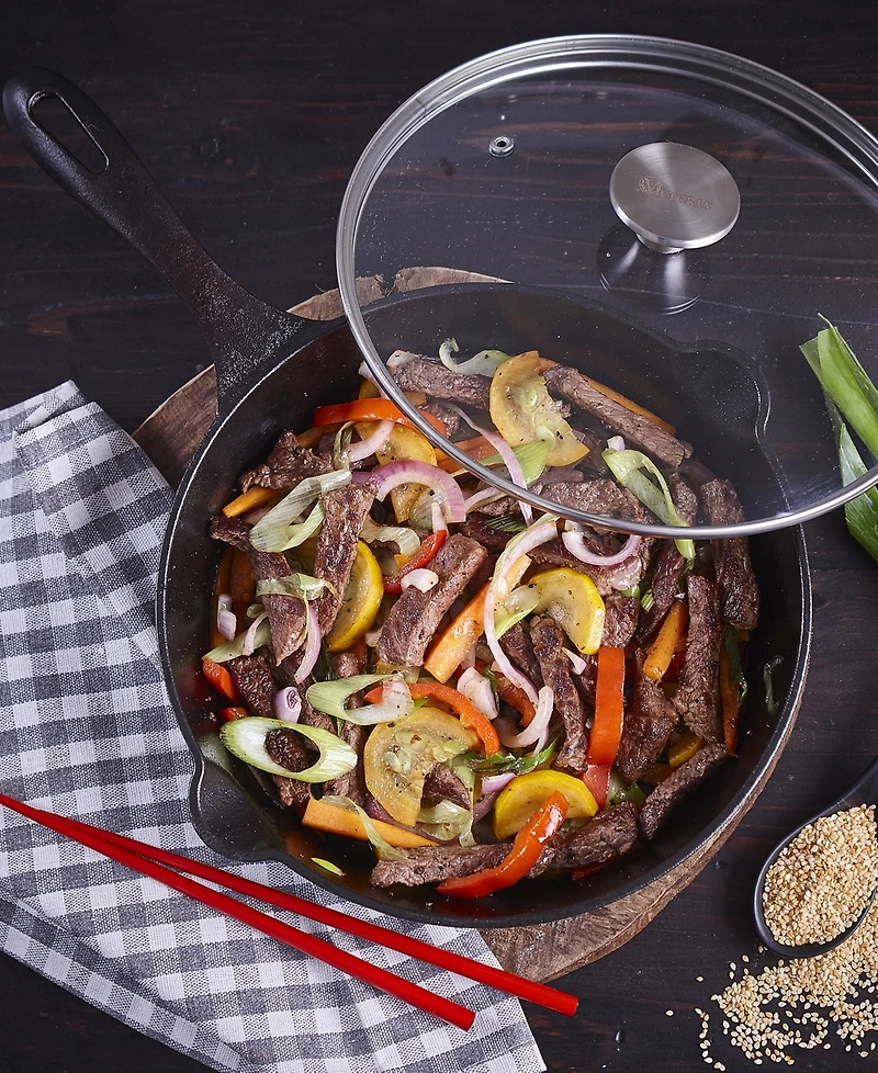 Victoria Glass Lid with Stainless Steel Knob for 10" Skillet