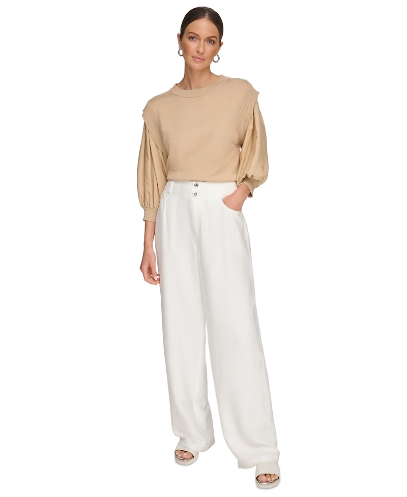 Dkny Women's Top-Stitched Crinkle Trousers
