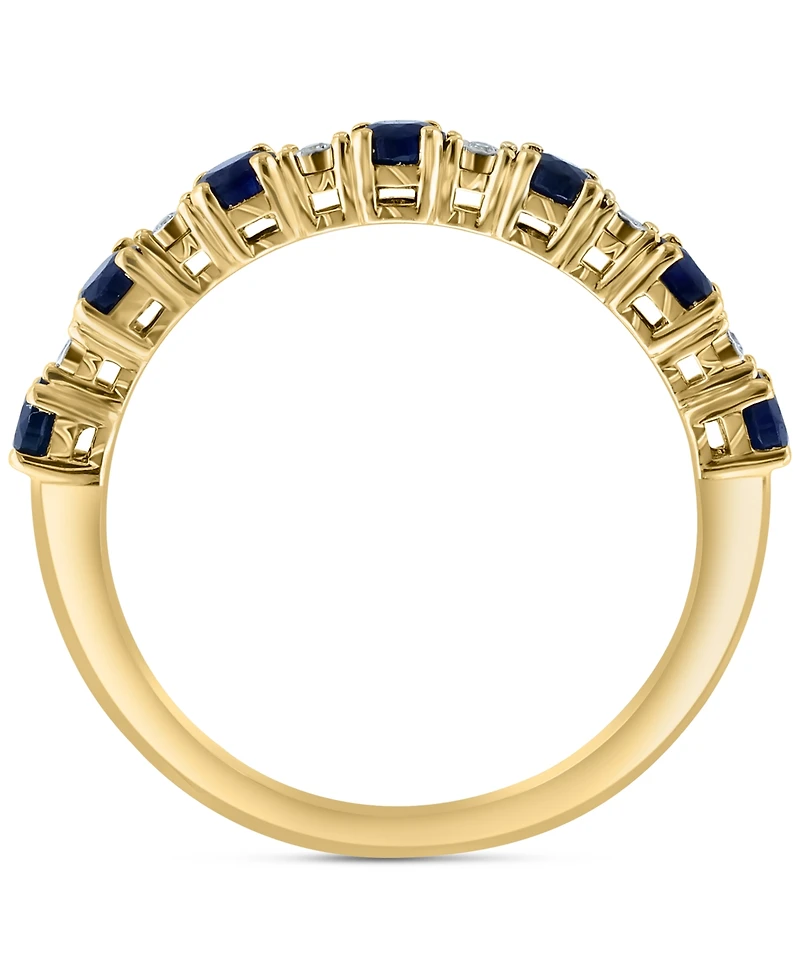 Effy Sapphire (1/2 ct. t.w.) & Diamond Accent Stack Ring in Gold-Plated Sterling Silver (Also available in Ruby and Emerald)
