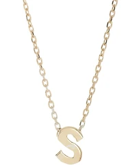 Adornia 14k Gold-Plated Mini Initial Pendant Necklace, 16" + 2" extender