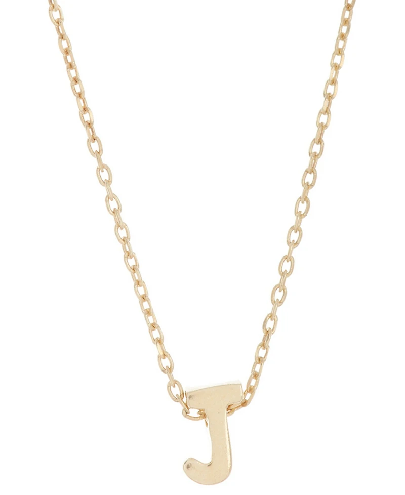 Adornia 14k Gold-Plated Mini Initial Pendant Necklace, 16" + 2" extender