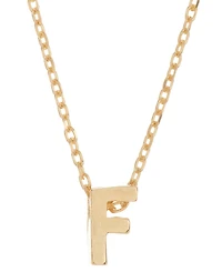 Adornia 14k Gold-Plated Mini Initial Pendant Necklace, 16" + 2" extender
