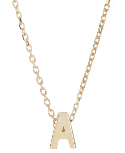 Adornia 14k Gold-Plated Mini Initial Pendant Necklace, 16" + 2" extender