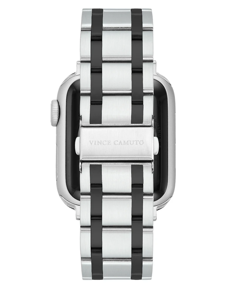 Vince Camuto Men's Silver-Tone and Gunmetal Stainless Steel Link Band Compatible with 42mm, 44mm, 45mm, Ultra
