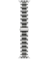 Vince Camuto Men's Silver-Tone and Gunmetal Stainless Steel Link Band Compatible with 42mm, 44mm, 45mm, Ultra, Ultra2 Apple Watch