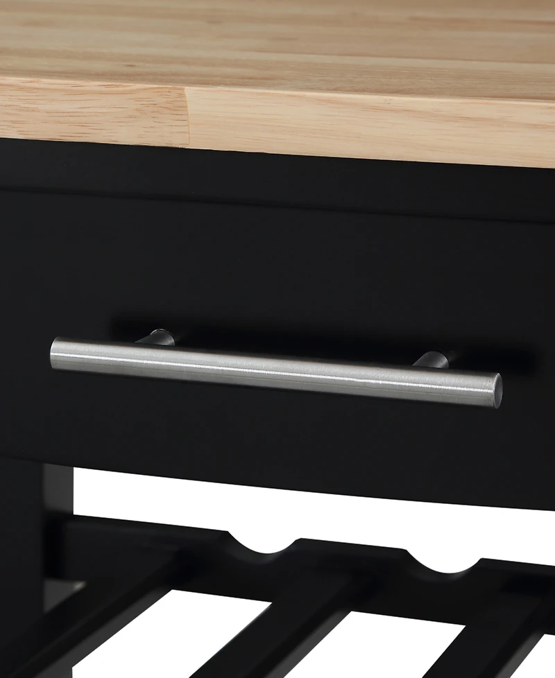 Convenience Concepts Ellaine 24.75" Wood Butcher Block Kitchen Cart