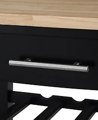 Convenience Concepts Ellaine 24.75" Wood Butcher Block Kitchen Cart